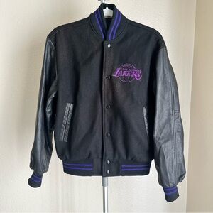 Vintage Los Angeles Lakers Wool/Leather Varsity Jacket Made In USA Size S